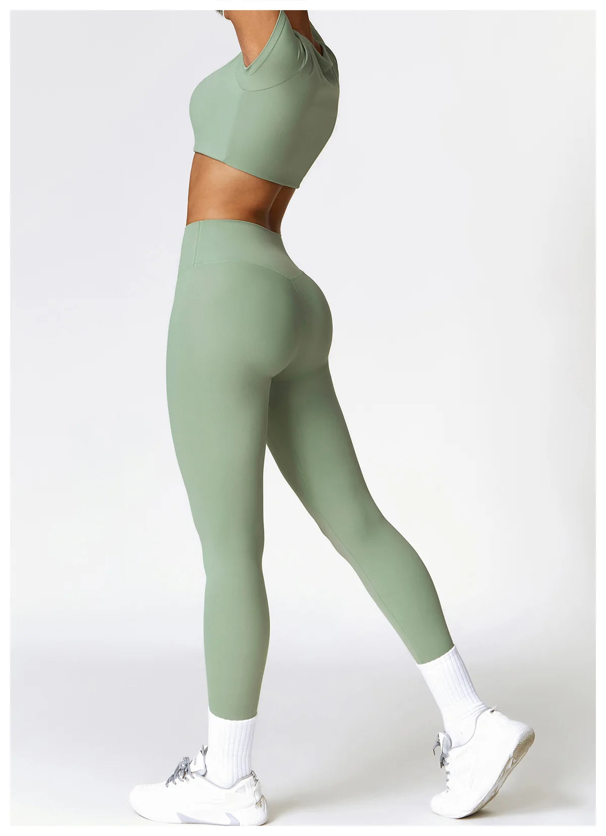 2 Pieces Sportswear Seamless Yoga Set (Green and Blue)