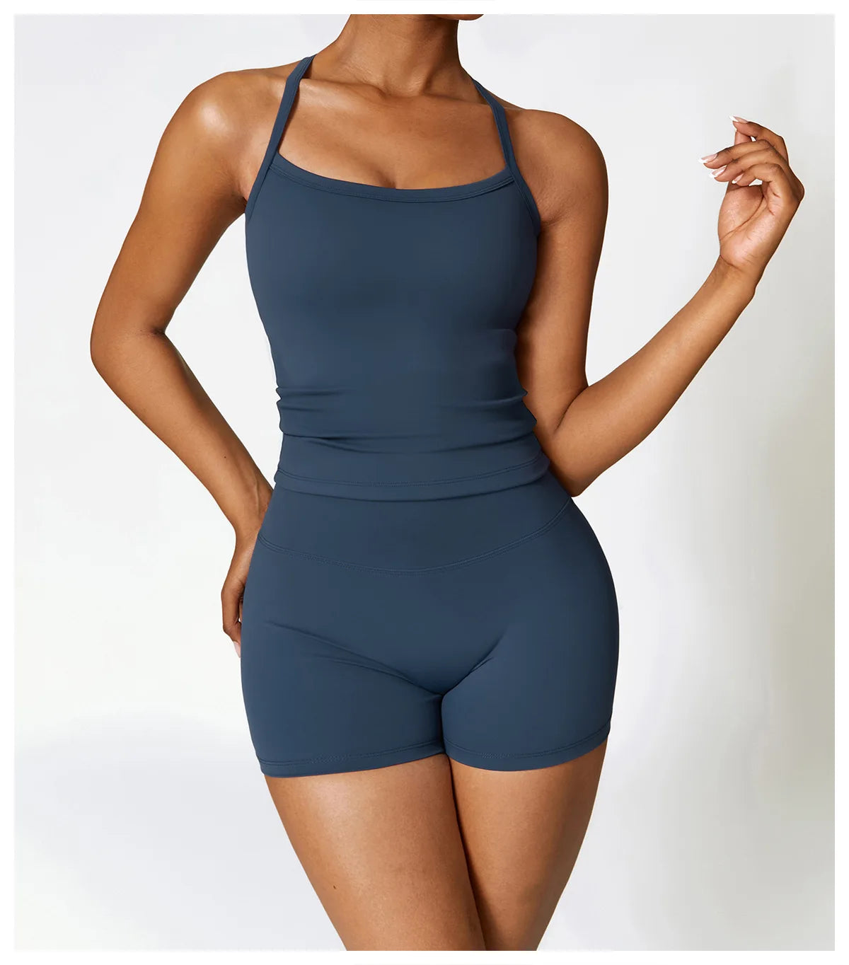 2 Pieces Sportswear Seamless Yoga Set (Green and Blue)