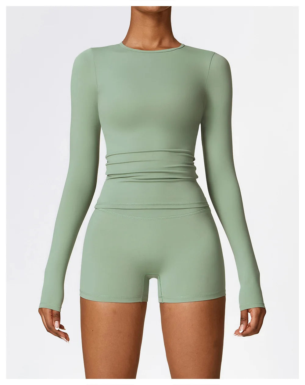 2 Pieces Sportswear Seamless Yoga Set (Green and Blue)