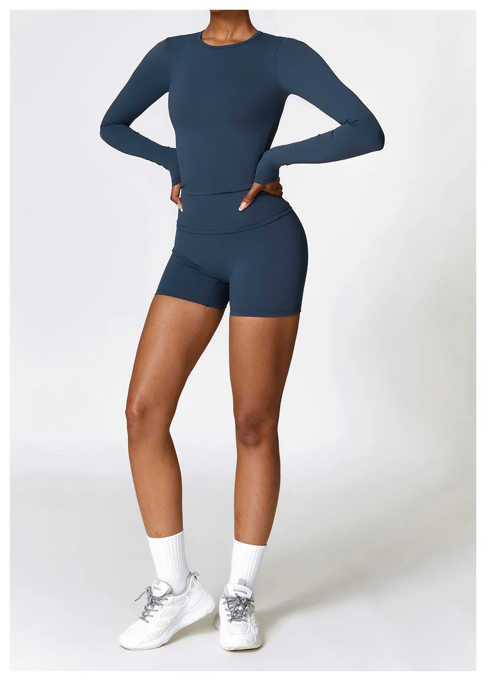 2 Pieces Sportswear Seamless Yoga Set (Green and Blue)