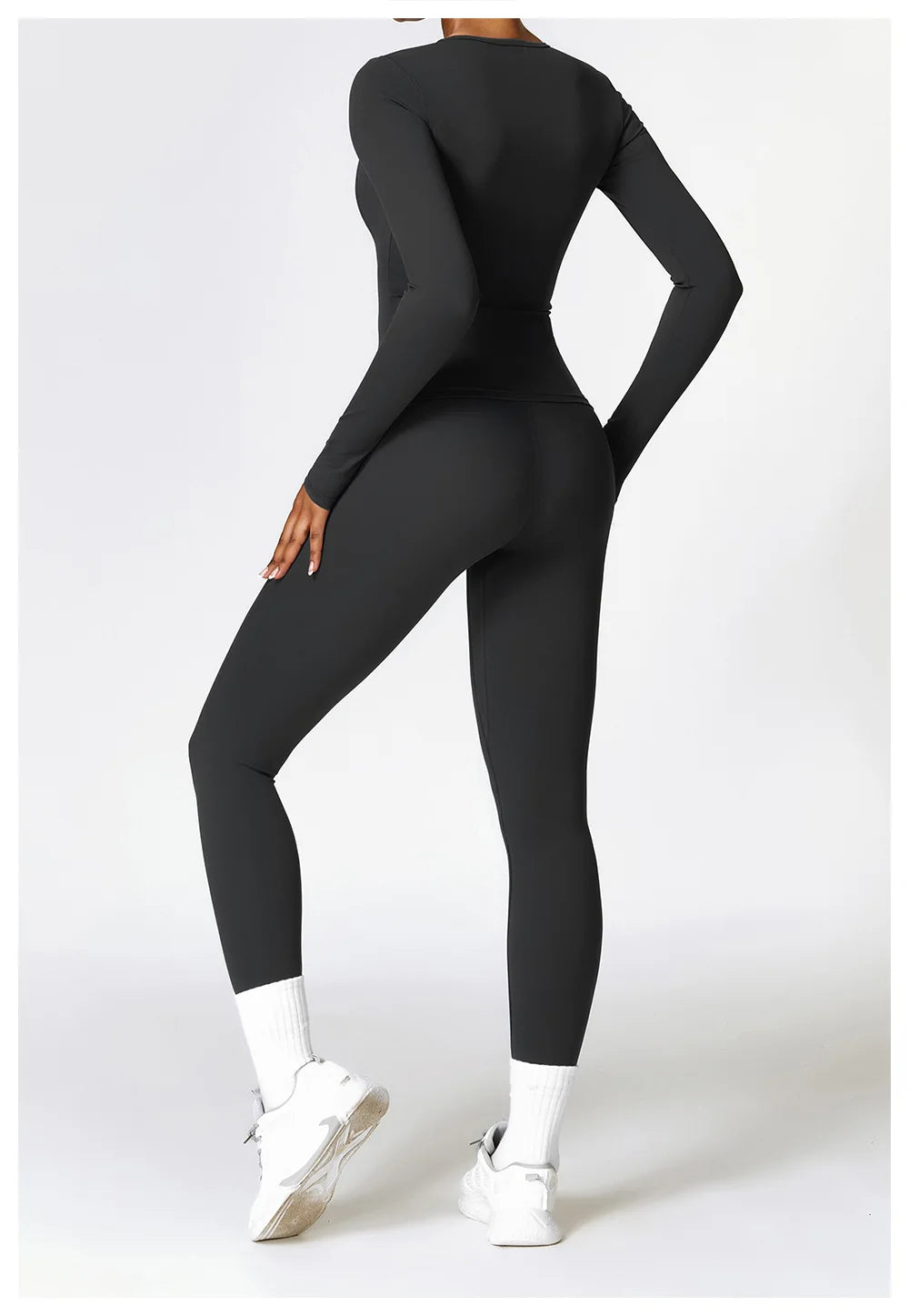 2PCS Seamless Yoga Set (Sky Blue, Black and Frost Grey)