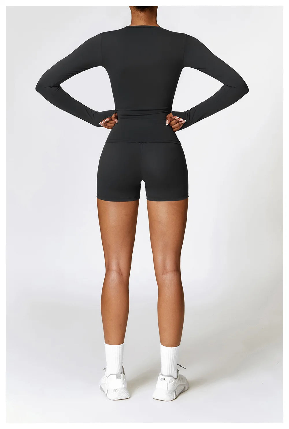 2PCS Seamless Yoga Set (Sky Blue, Black and Frost Grey)