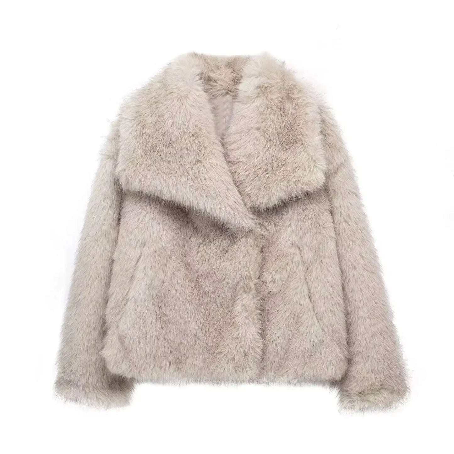 Chic Faux Fur Jacket Coat Long Sleeve