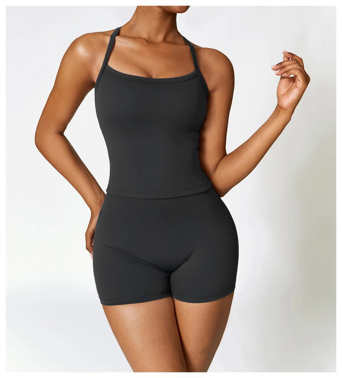 2PCS Seamless Yoga Set (Sky Blue, Black and Frost Grey)
