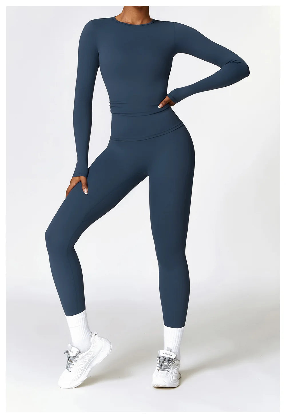 2 Pieces Sportswear Seamless Yoga Set (Green and Blue)
