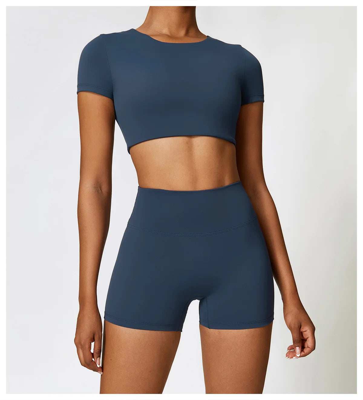 2 Pieces Sportswear Seamless Yoga Set (Green and Blue)