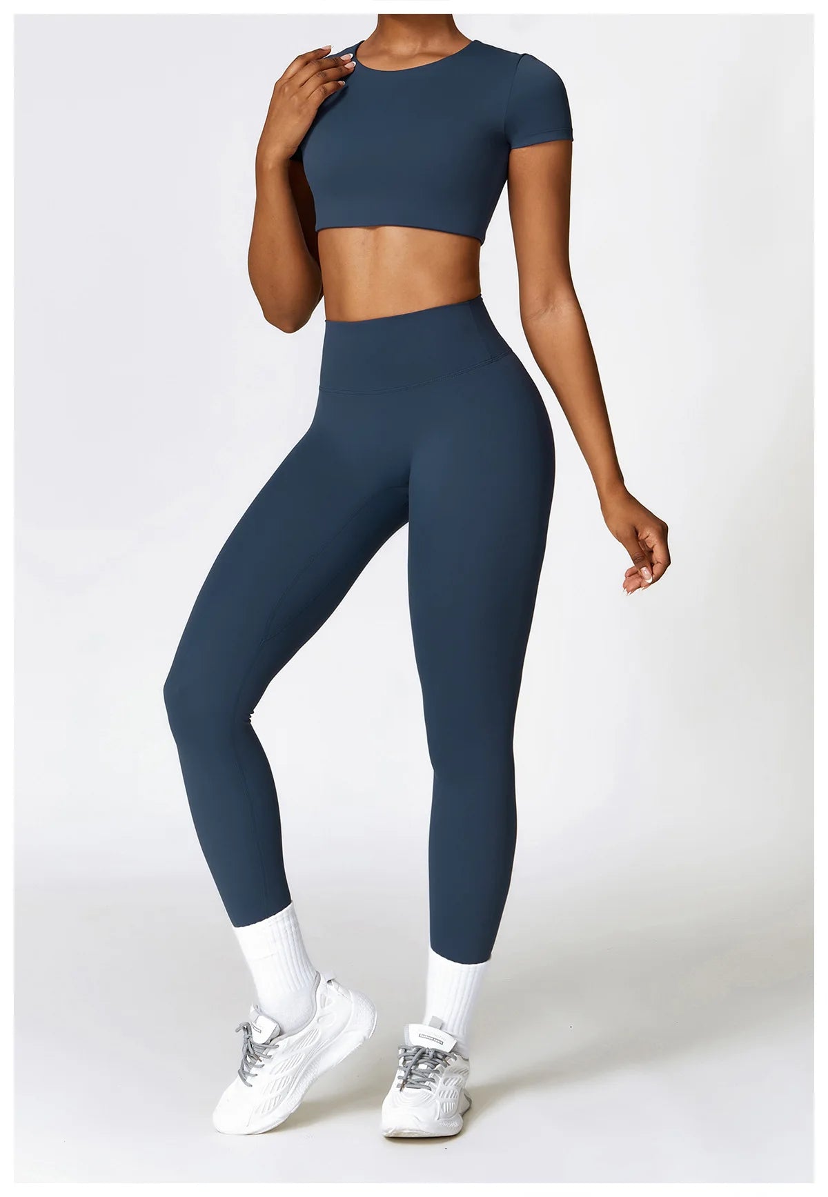 2 Pieces Sportswear Seamless Yoga Set (Green and Blue)