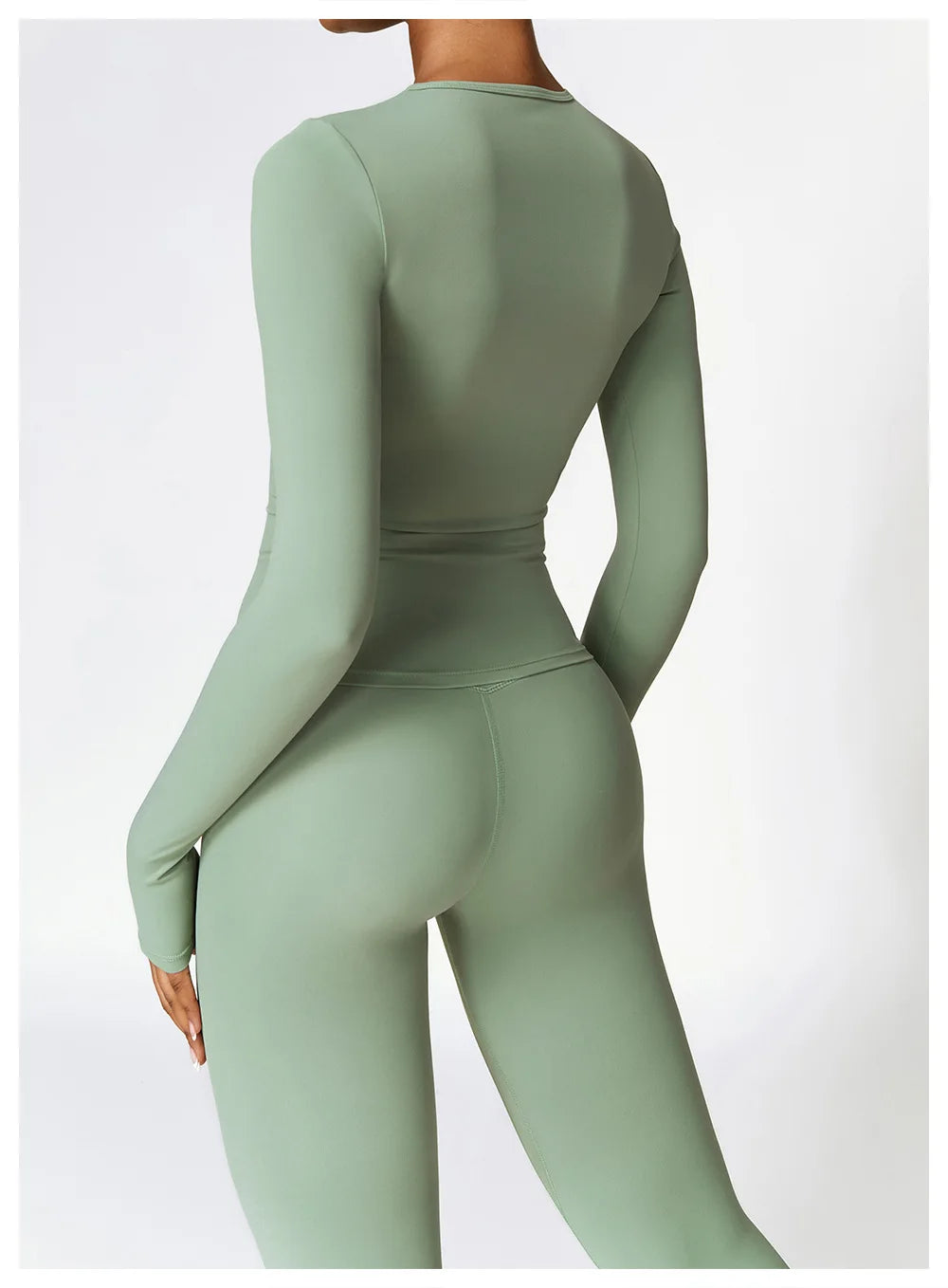 2 Pieces Sportswear Seamless Yoga Set (Green and Blue)