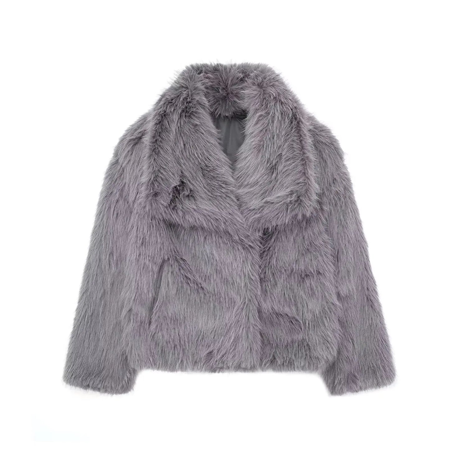 Chic Faux Fur Jacket Coat Long Sleeve
