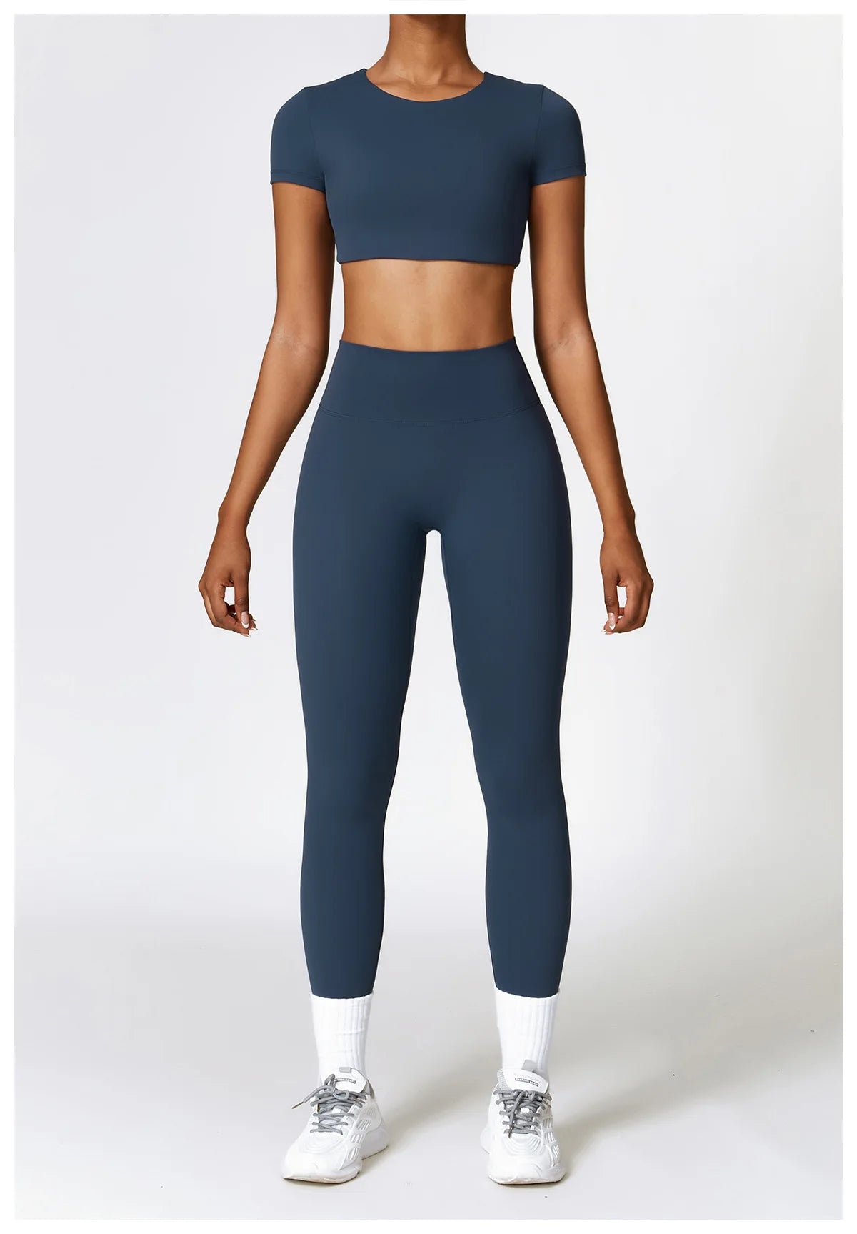 2 Pieces Sportswear Seamless Yoga Set (Green and Blue)
