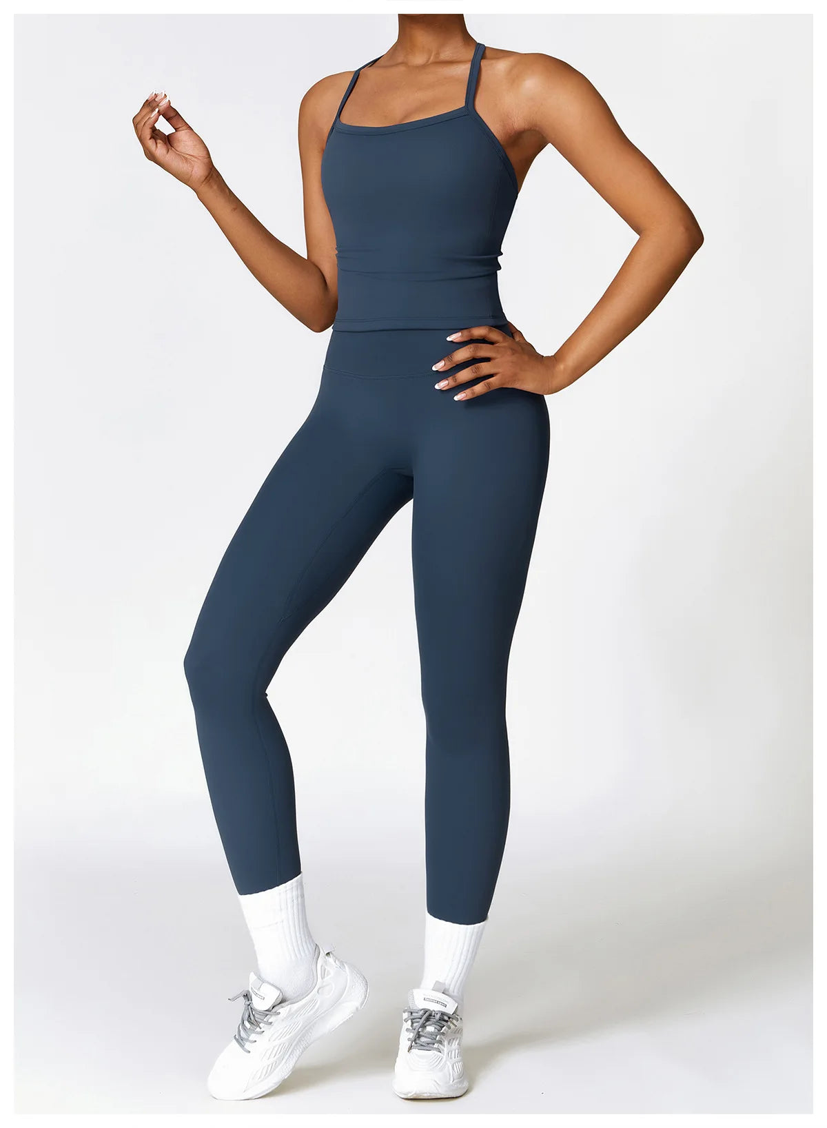 2 Pieces Sportswear Seamless Yoga Set (Green and Blue)