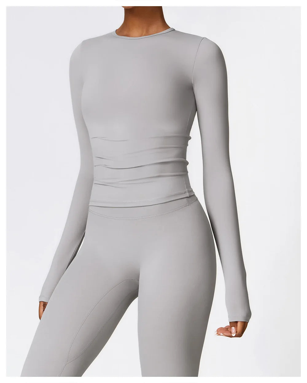 2PCS Seamless Yoga Set (Sky Blue, Black and Frost Grey)
