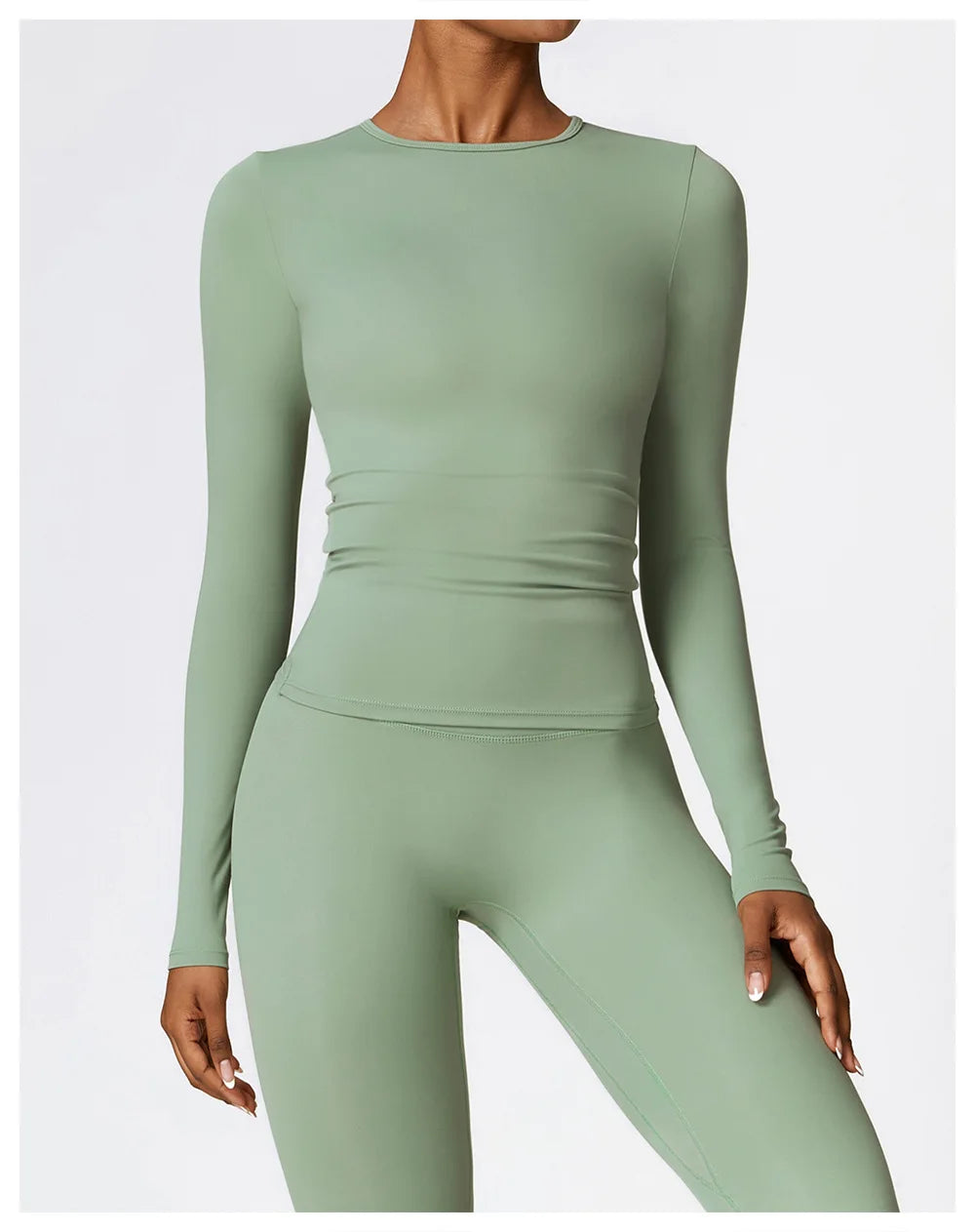 2 Pieces Sportswear Seamless Yoga Set (Green and Blue)