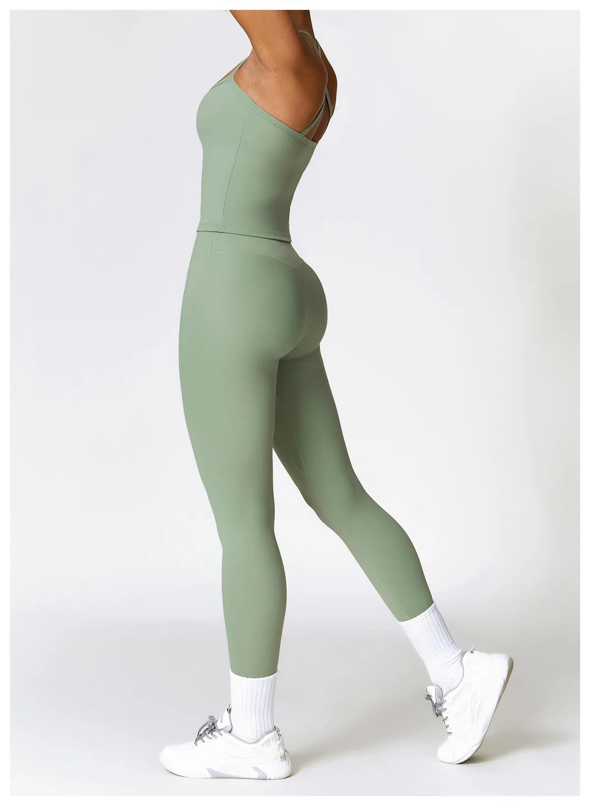2 Pieces Sportswear Seamless Yoga Set (Green and Blue)
