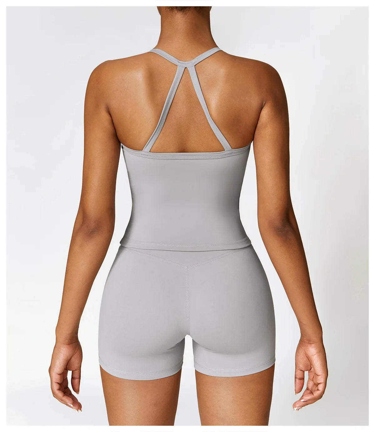 2PCS Seamless Yoga Set (Sky Blue, Black and Frost Grey)