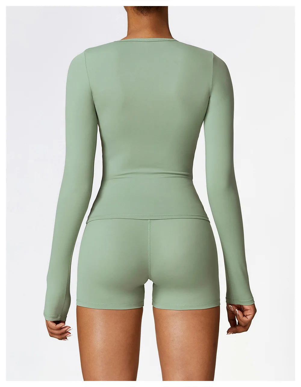2 Pieces Sportswear Seamless Yoga Set (Green and Blue)