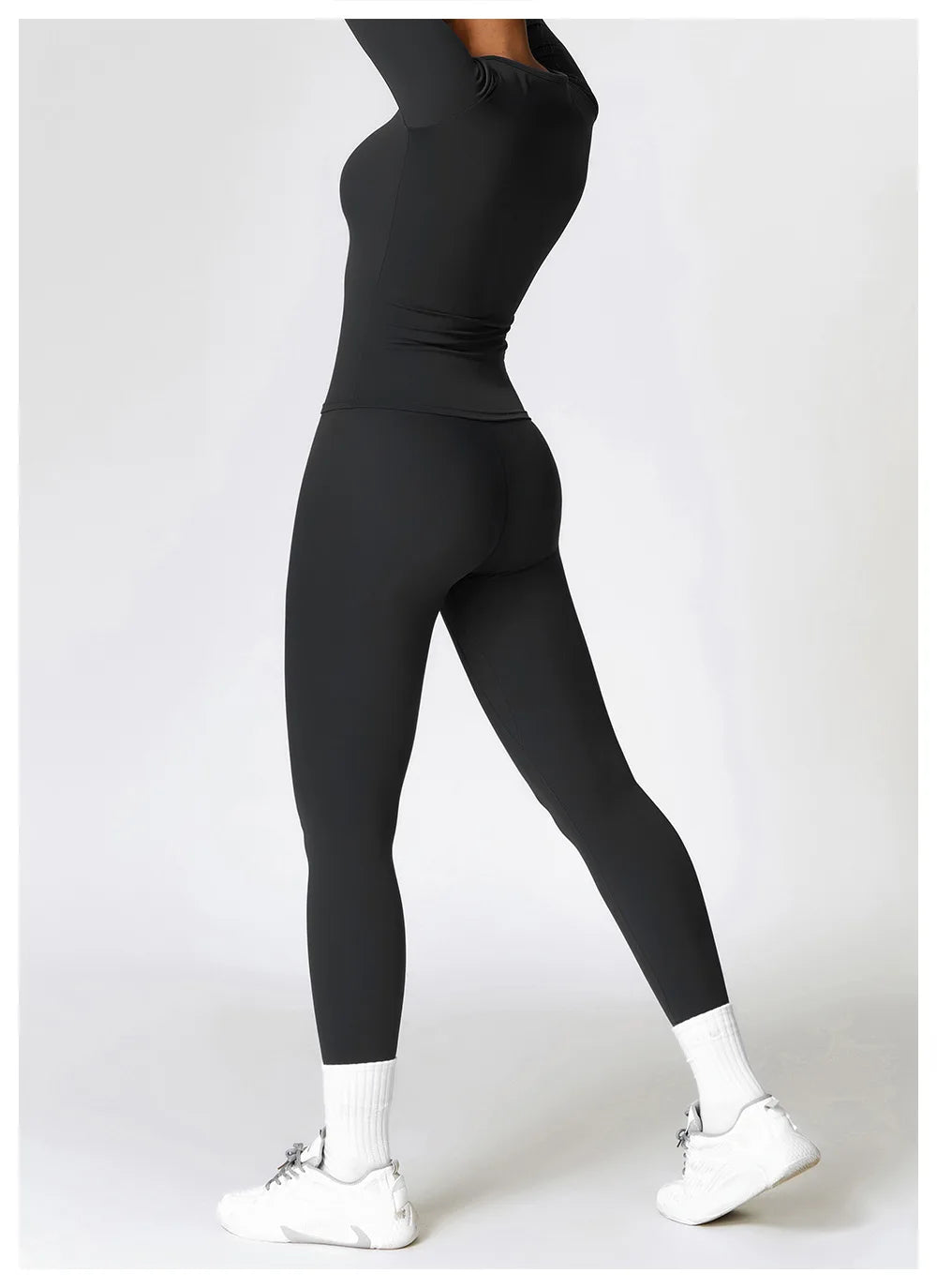 2PCS Seamless Yoga Set (Sky Blue, Black and Frost Grey)