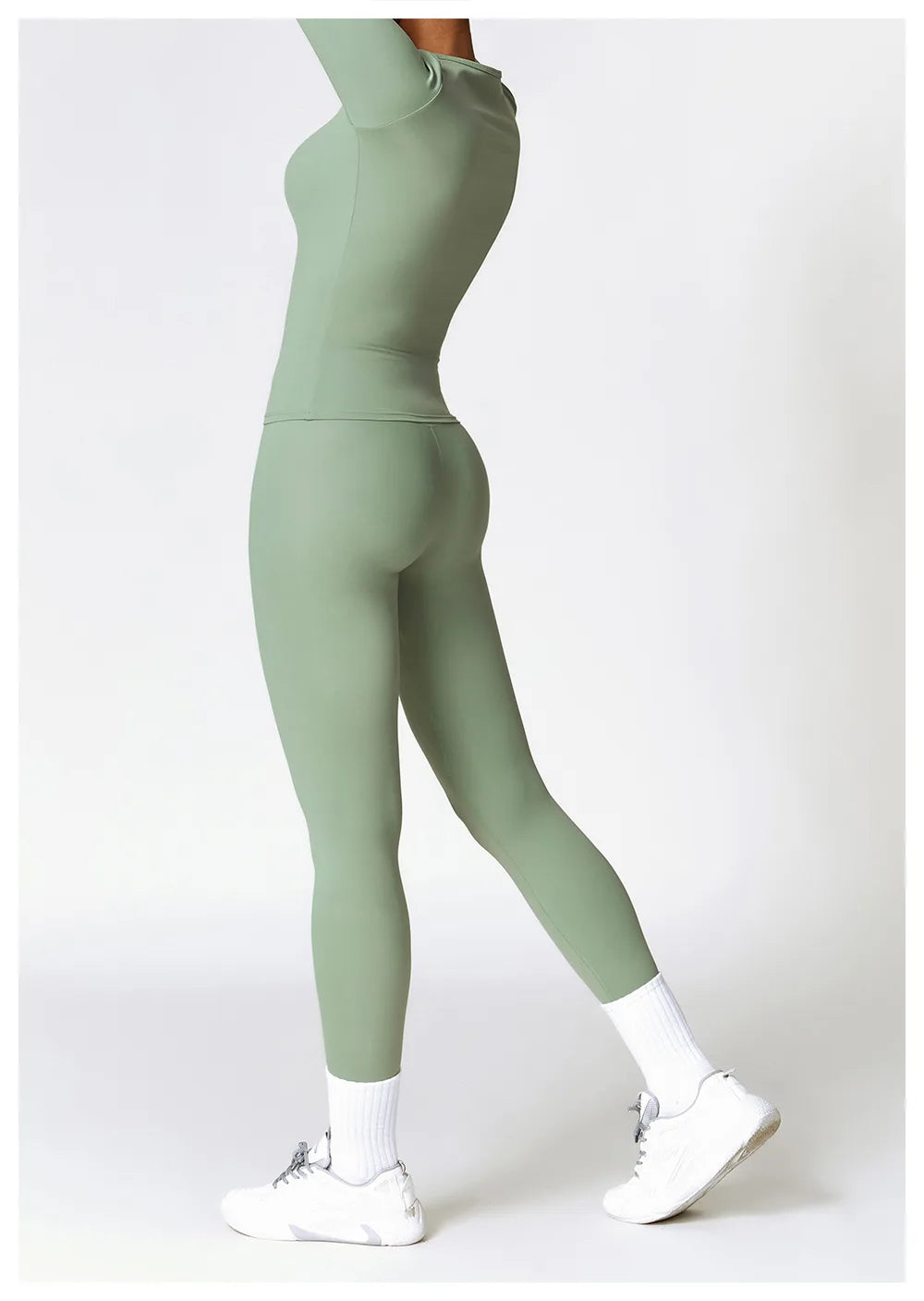 2 Pieces Sportswear Seamless Yoga Set (Green and Blue)