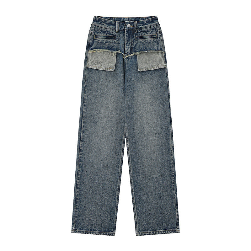 Retro Distressed Straight Jeans für Damen