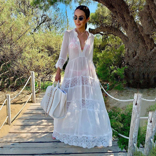 Women Crochet Beach Knitted Beach Cover Up