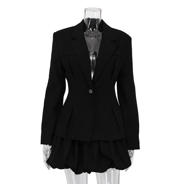 Bubble Pettiskirt and Blazer Two-piece Suit