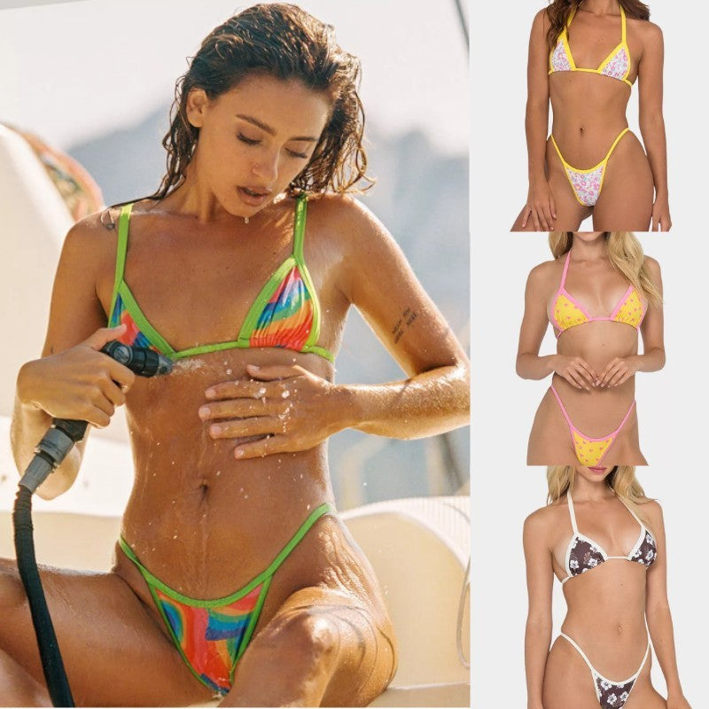 Bikini-Set mit Blumen-Digitaldruck