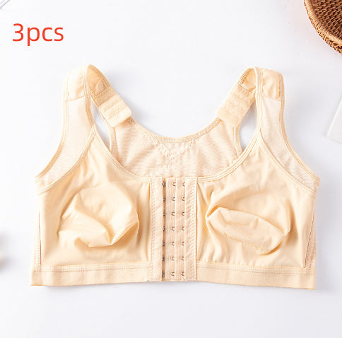 Front Buckle Closed Sports Bra Plus Size