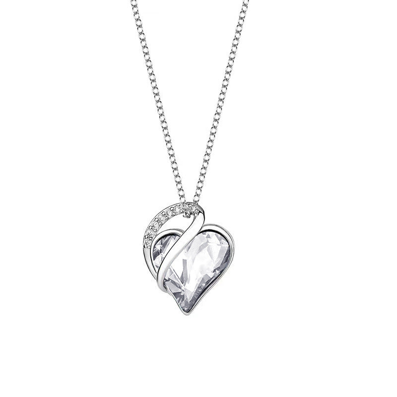 Sliver Heart Shaped Geometric Necklace Jewelry