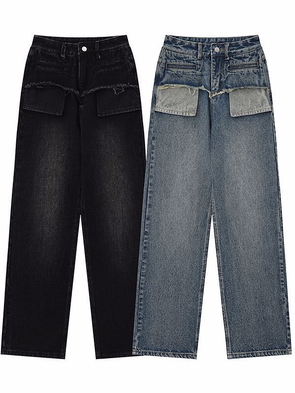 Retro Distressed Straight Jeans für Damen