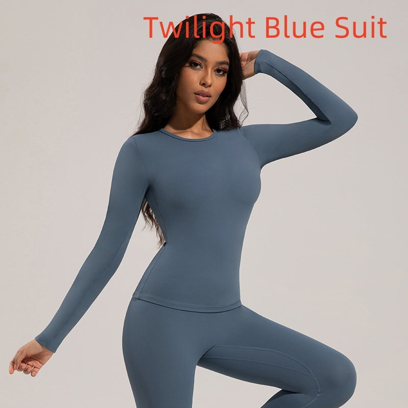 Brushed Slim Fit Yoga Clothes Two-piece Set