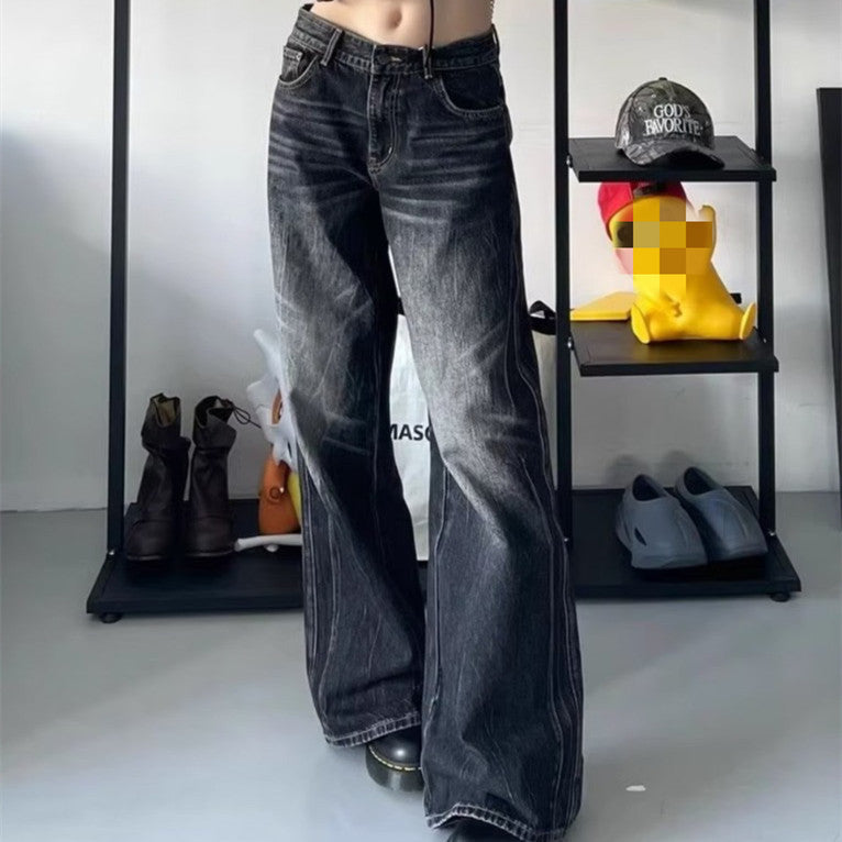 Black Low Waist Oversize Jeans