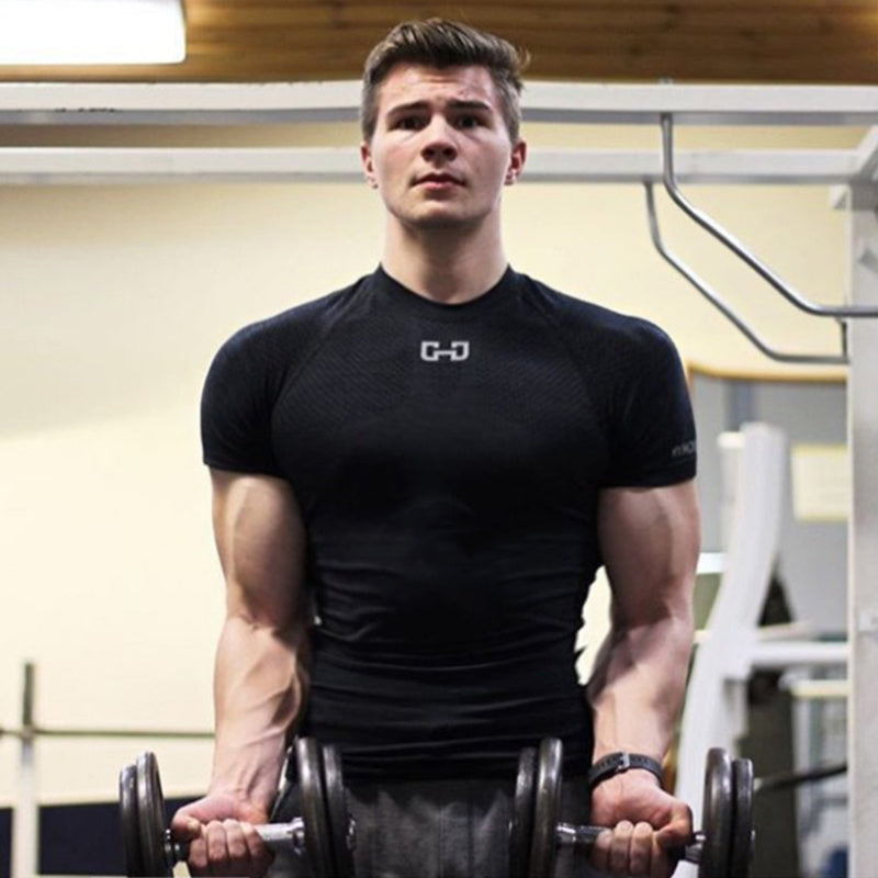 Kurzärmliges T-Shirt fürs Fitnessstudio, schnelltrocknende Kleidung zum Laufen