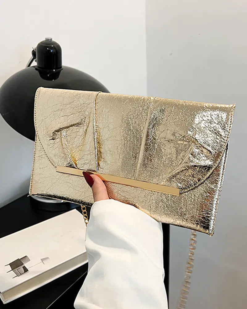 Fashion Rutched Leather Chain Handbag