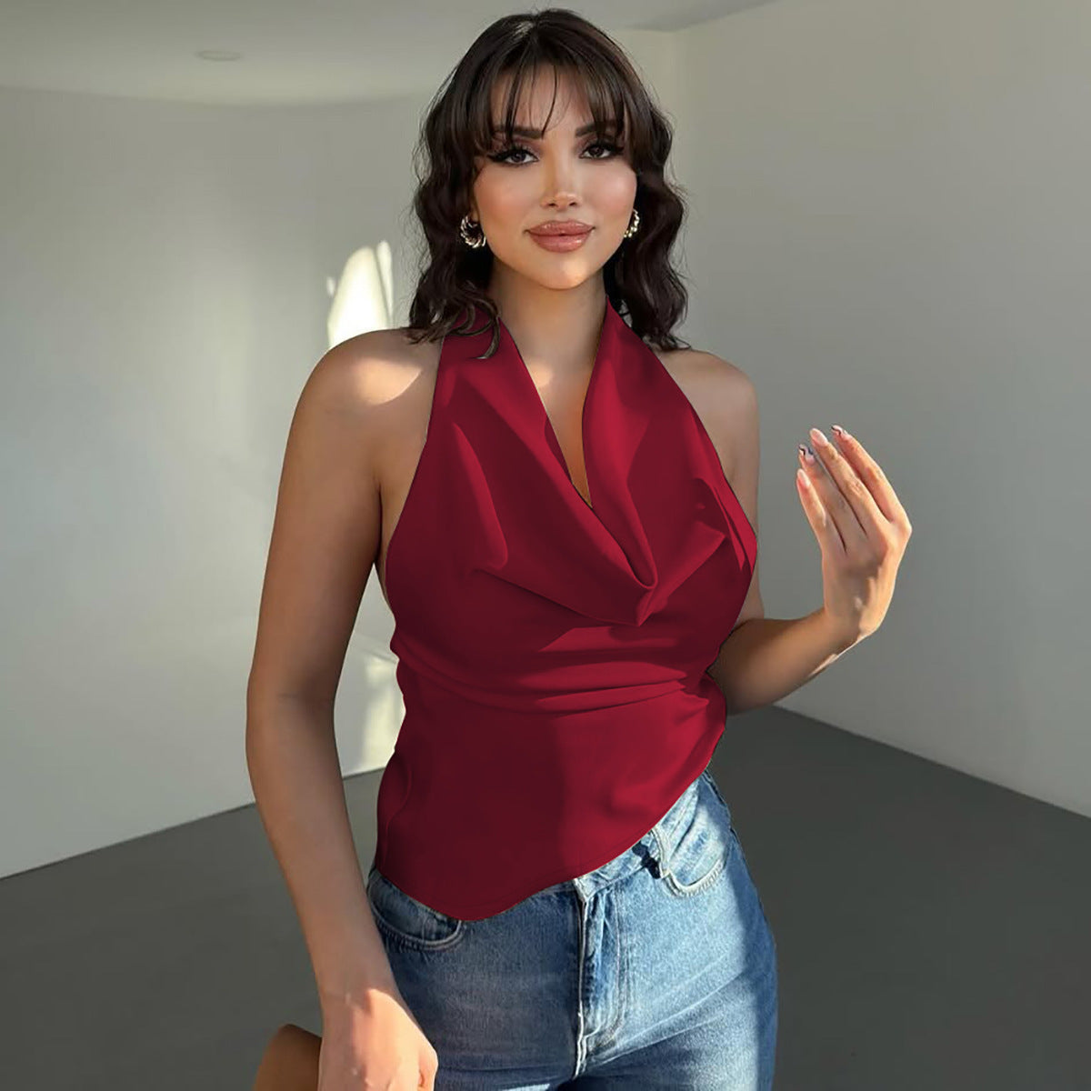 Women's Halter Backless Tied Top