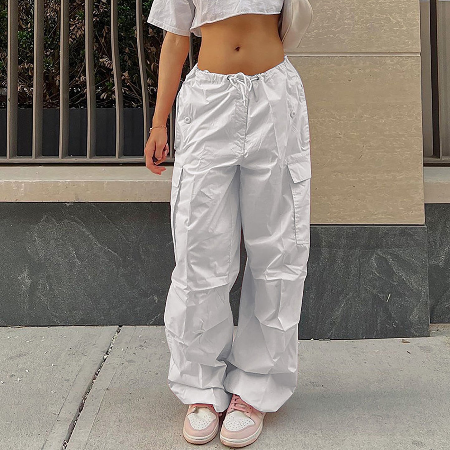Streetwear Cargohose mit Kordelzug