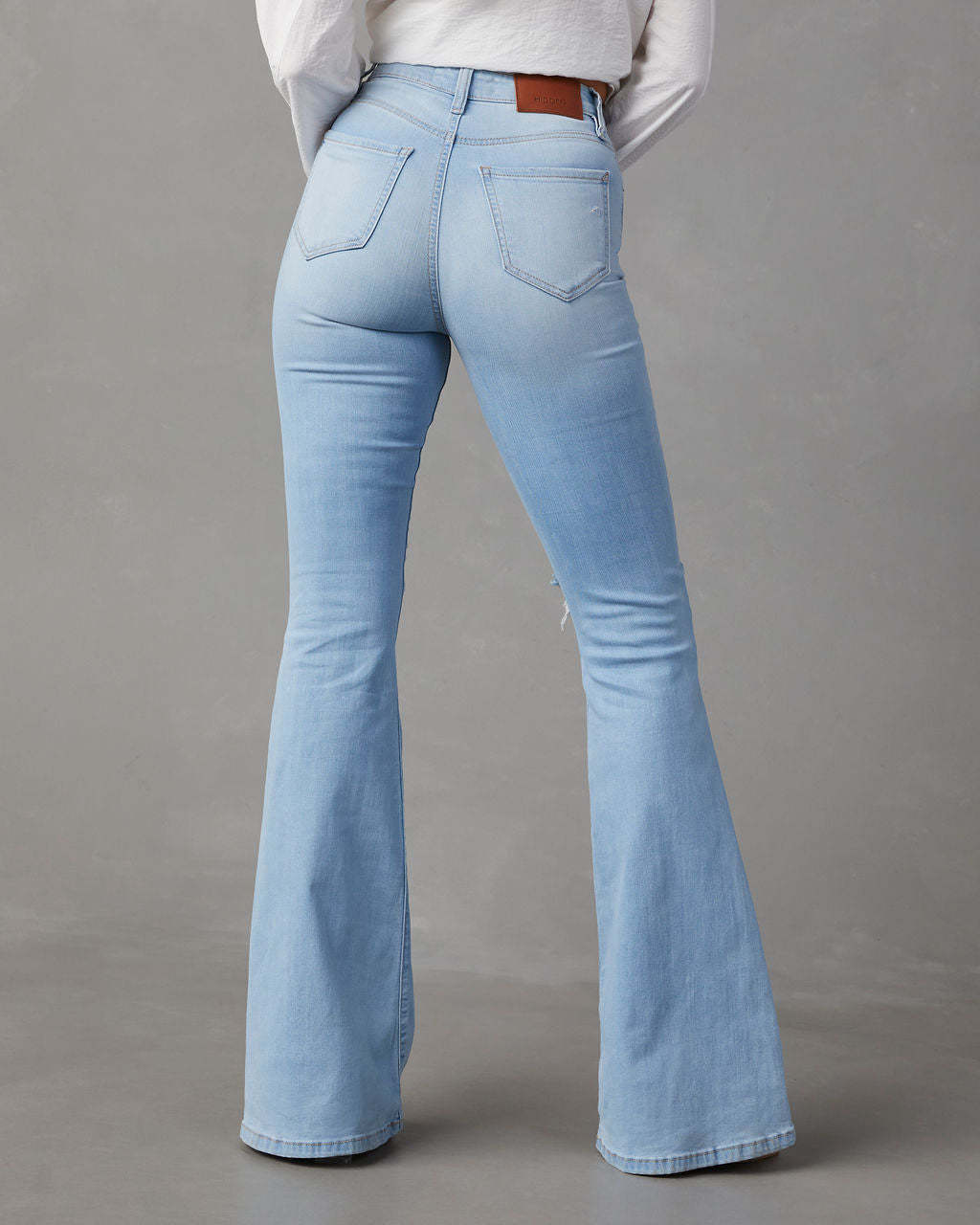 Cute Sky Blue Flared Jeans