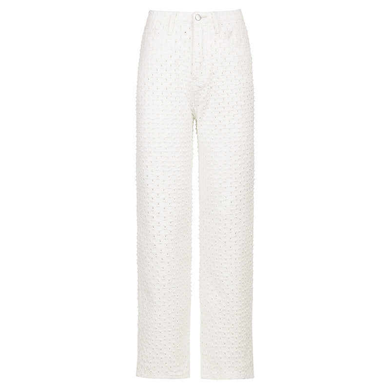 Damen Hose, gewaschen, gerade, dünne Jeans