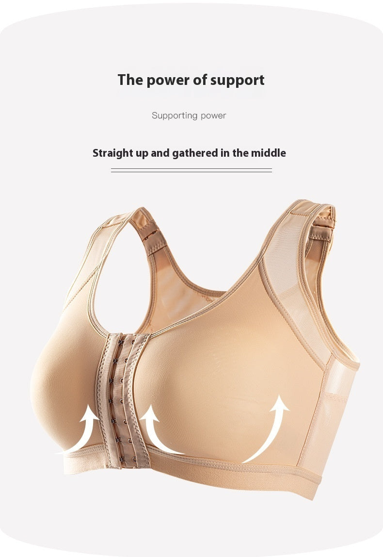 Front Buckle Closed Sports Bra Plus Size