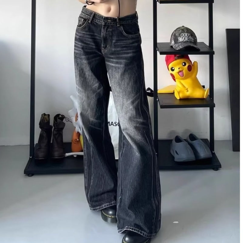 Black Low Waist Oversize Jeans