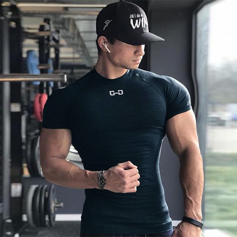 Kurzärmliges T-Shirt fürs Fitnessstudio, schnelltrocknende Kleidung zum Laufen