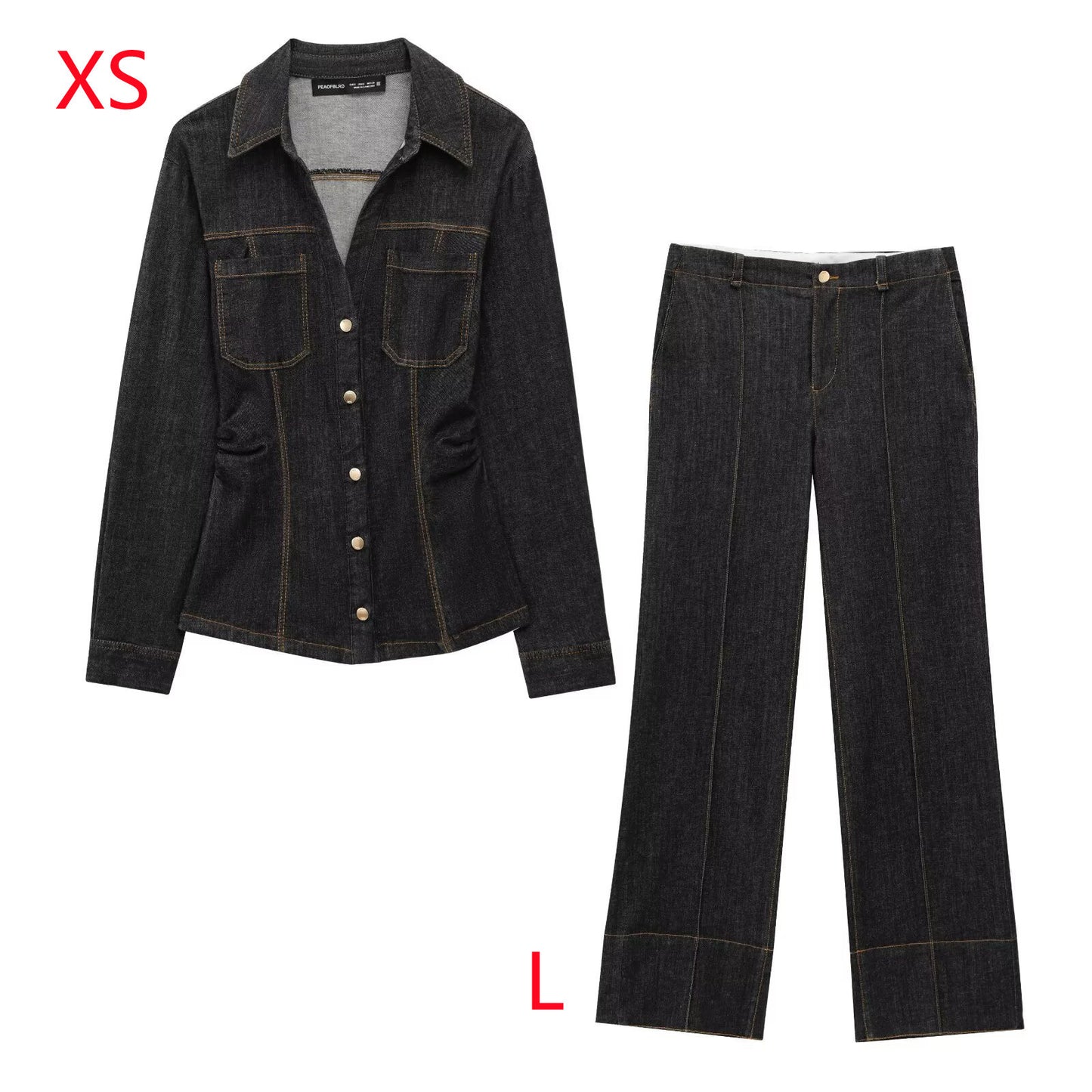 Dark Gold Denim Fit Jacket And Pant