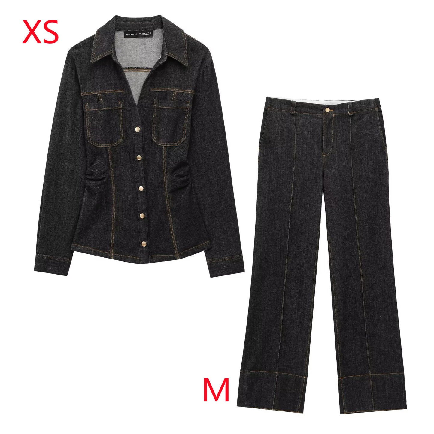 Dark Gold Denim Fit Jacket And Pant