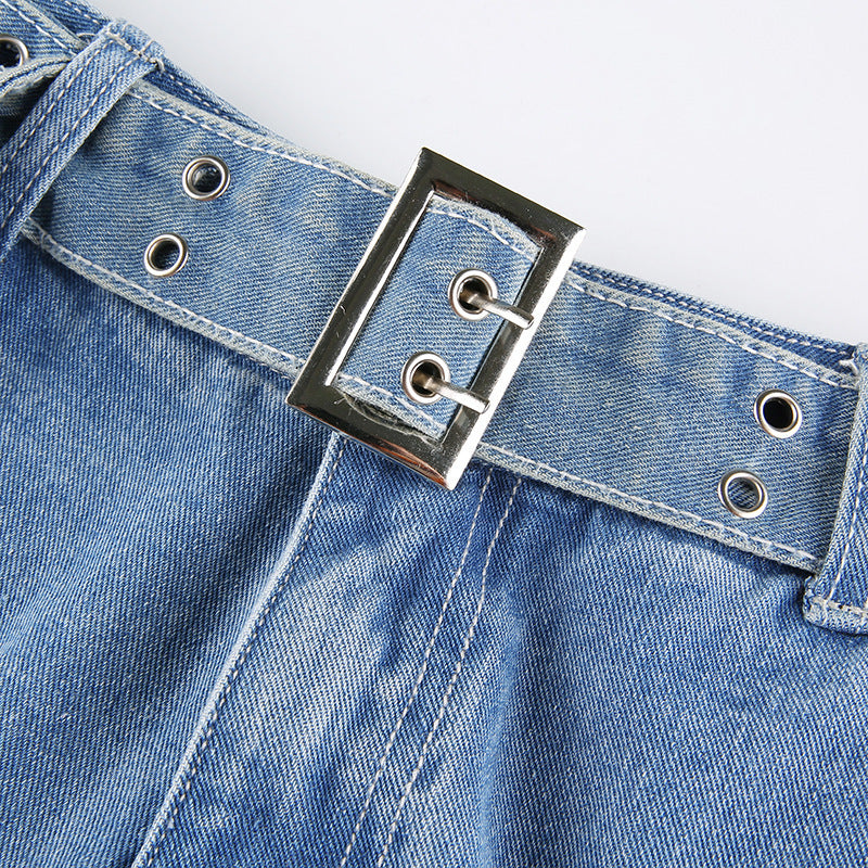 Vintage Mid Rise Belt Drawstring Pants