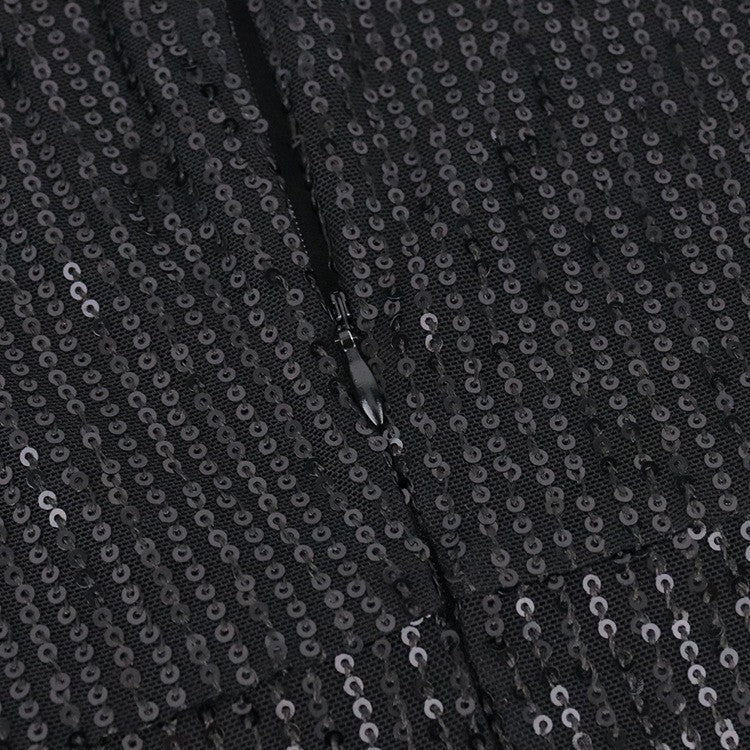 Sequin Mesh Long-sleeve dress