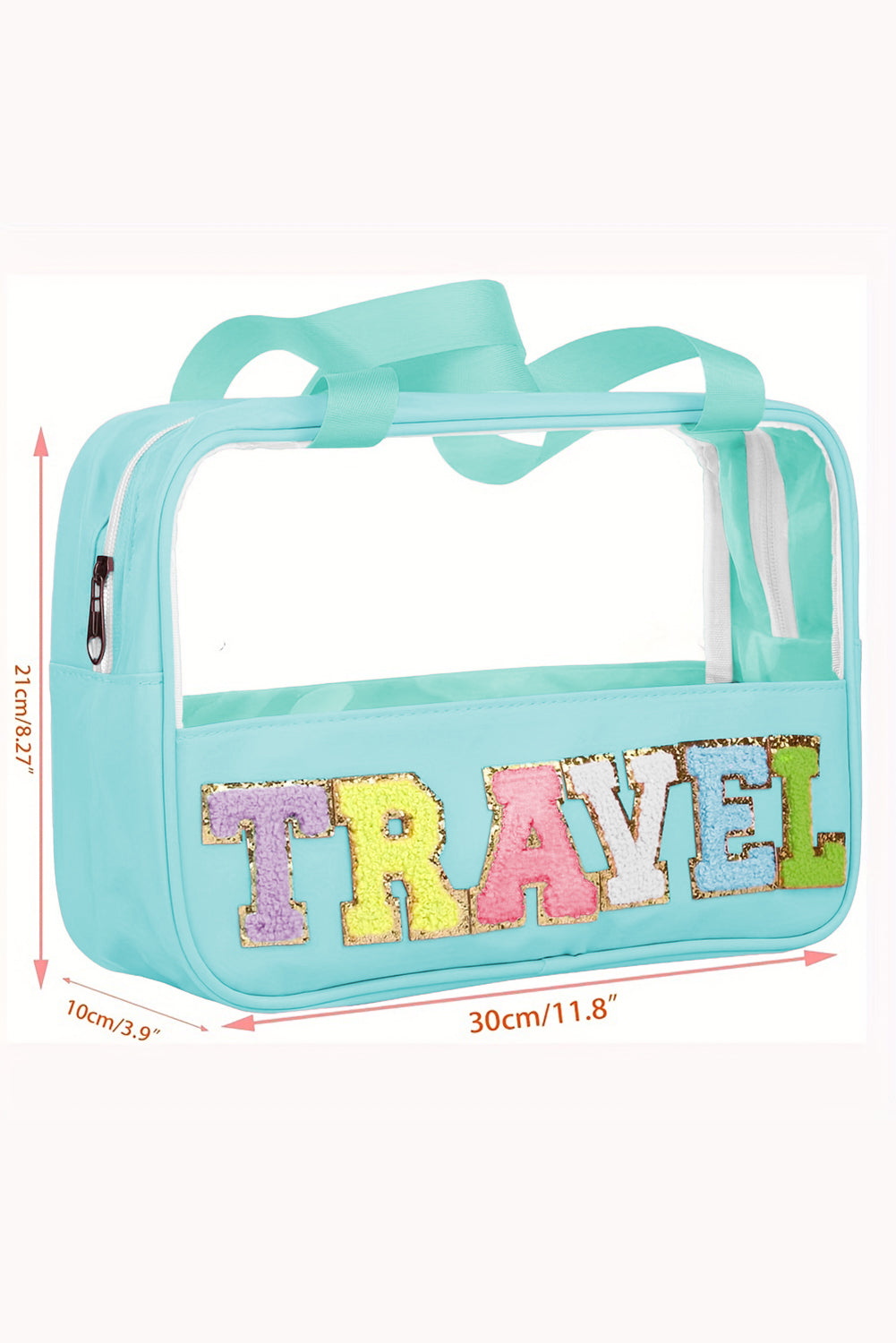 Mintgrüne transparente Reise-Make-up-Tasche