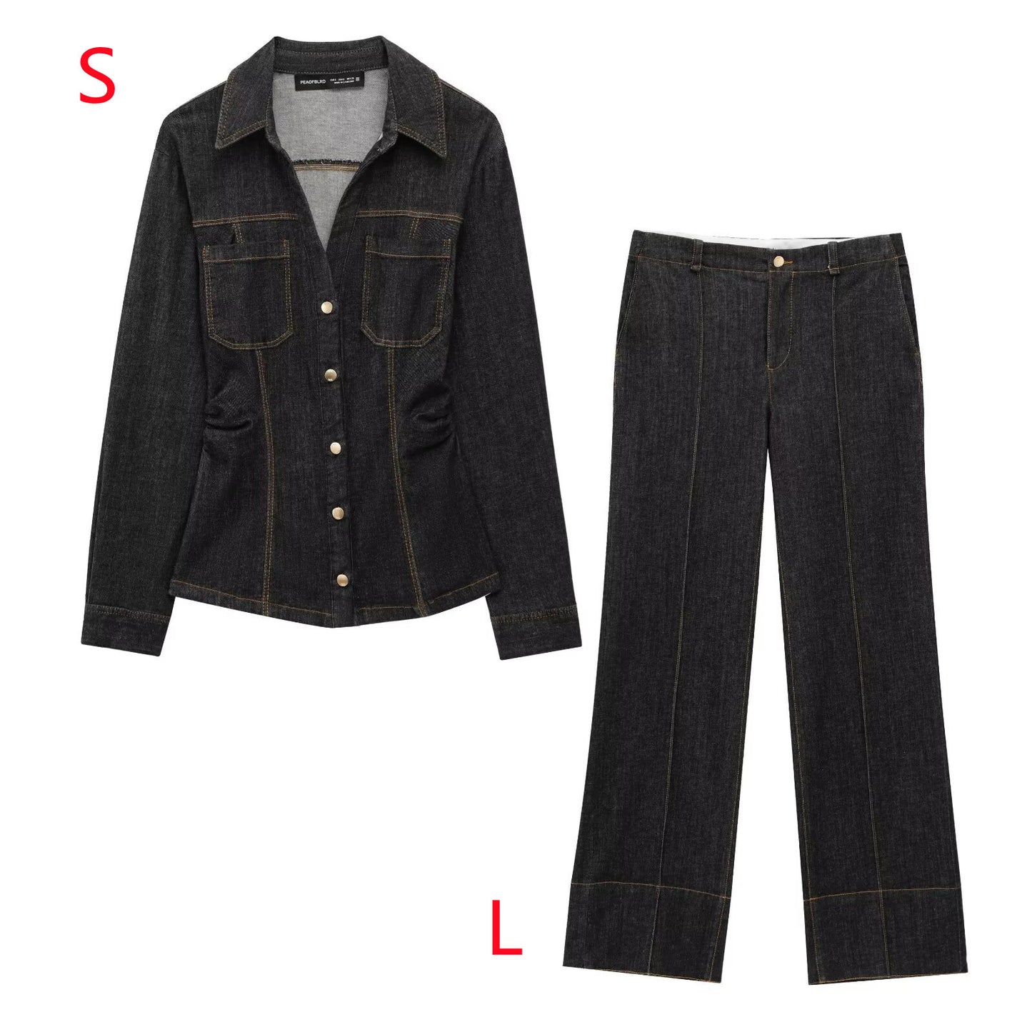 Dark Gold Denim Fit Jacket And Pant