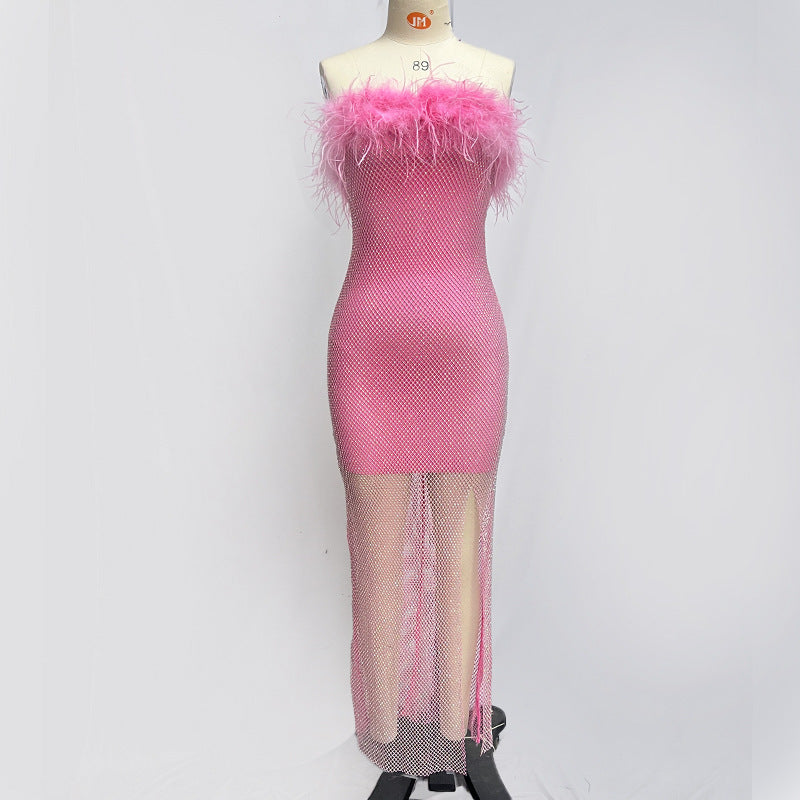 Pink Glittery Tube top Dress