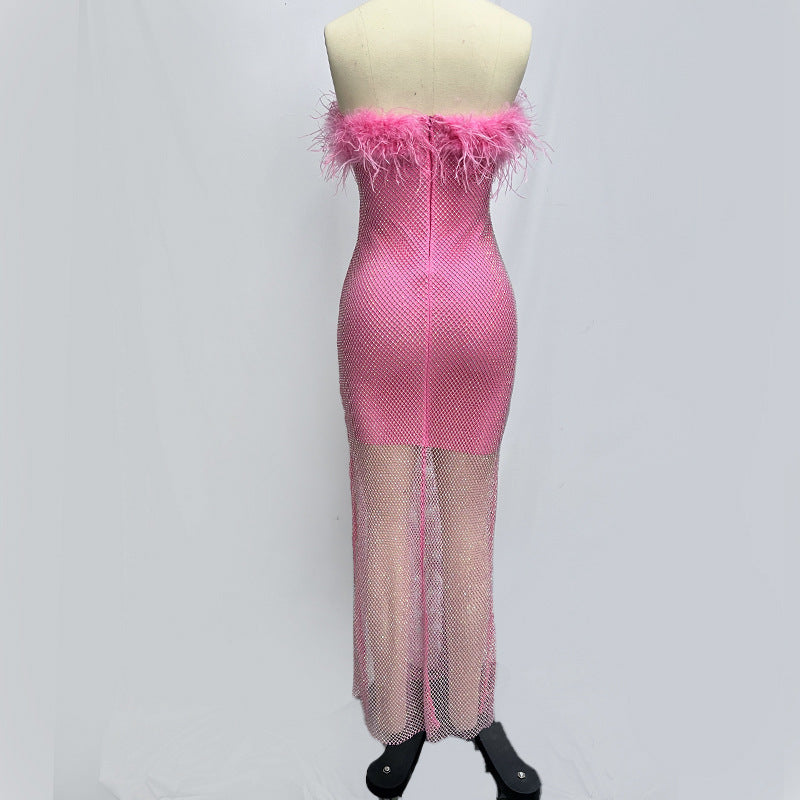 Pink Glittery Tube top Dress