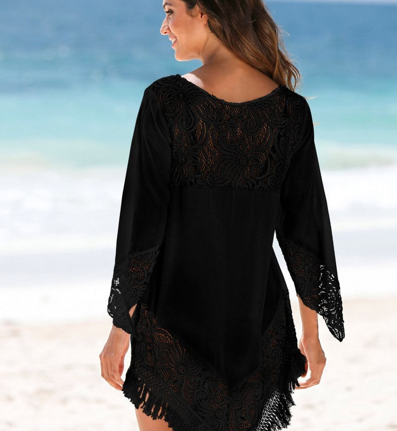 Ployester Fabric Lace Beach Cover-up Skirt