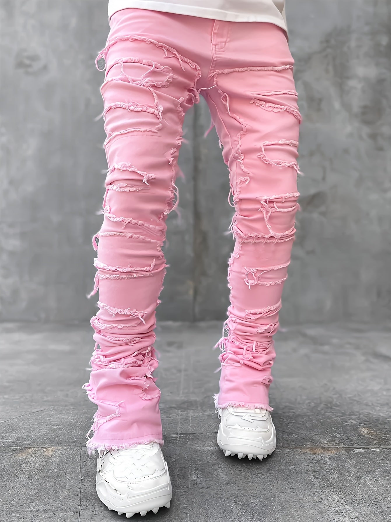 Herren Jeans mit geradem Bein und Quasten